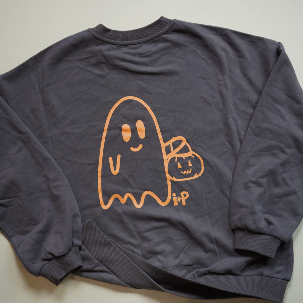 .Adult Vintage Black Trick or Treat Sweatshirt