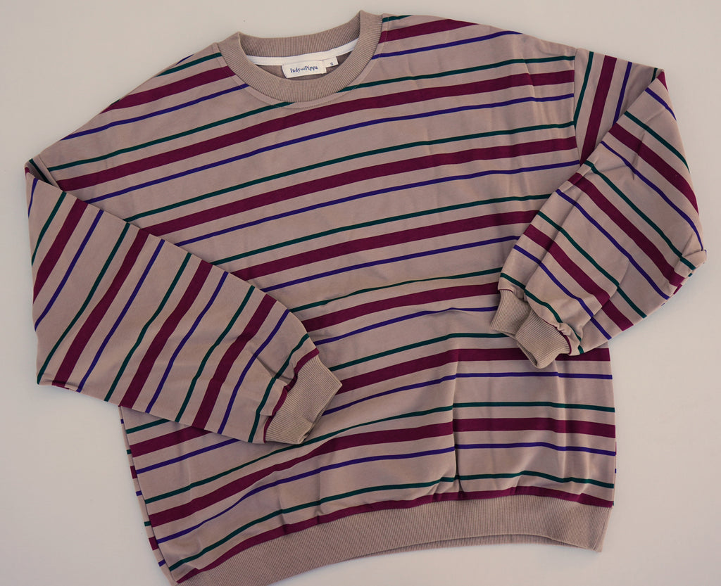 .Adult Fall Stripe Sweatshirt