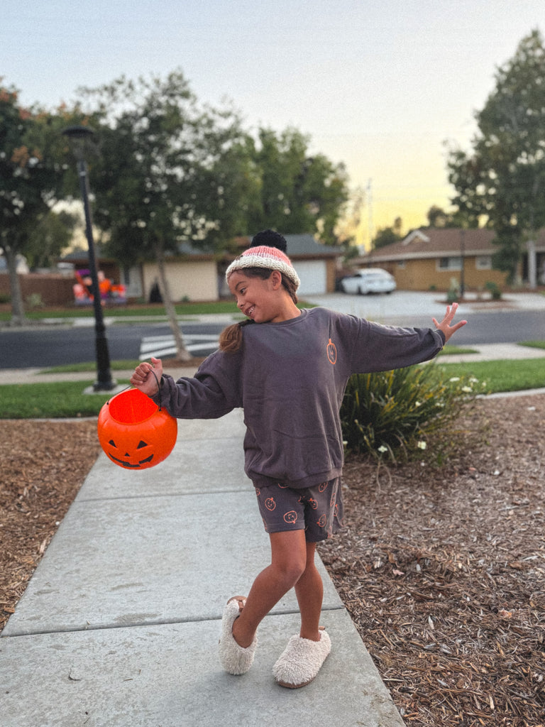 Vintage Black Trick or Treat Shorts Sweats