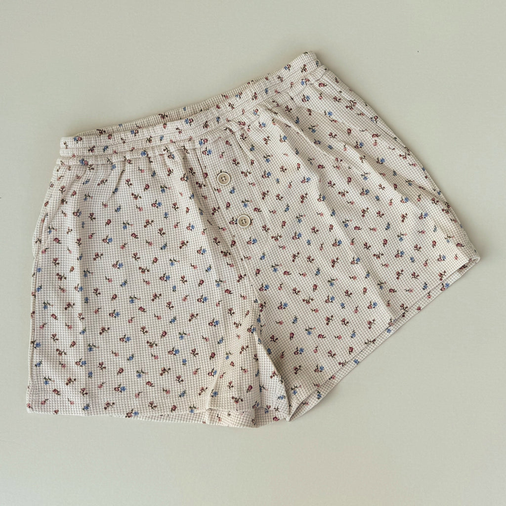 Adult Floral Waffle Shorts